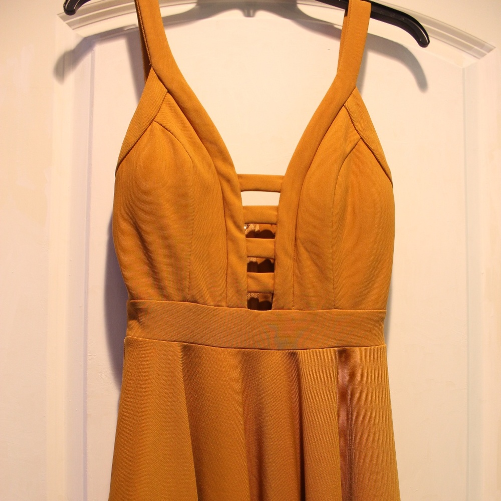 Yellow Fit and Flare Dress